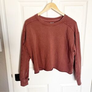Aerie Terry Pullover Cropped Orange size Medium